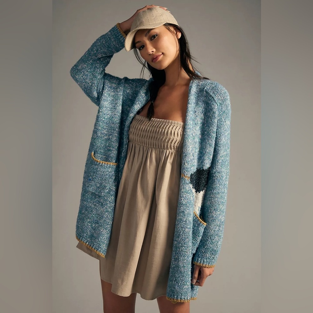 Anthropologie Narwhal Whale Icon Cardigan Sweater (Size XS/S) - NWT - Picture 2 of 10